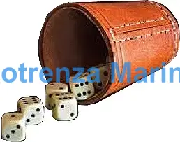 DICE WITH LEATHER CUP
