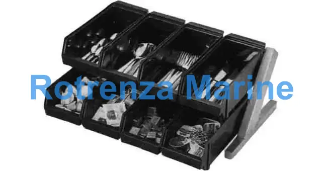 CUTLERY BENCH STAND PP 8 BOXES, 2 TIERS 550X440X230MM