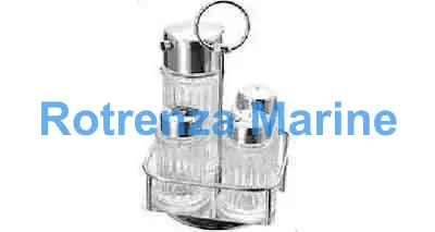 SAUCE CASTER SET WITH 4 BTLS, GLASS WITH STAINLESS STEEL CAP