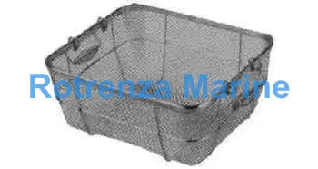 BASKET SQUARE STAINLESS STEEL, WITH HANDLE 355X300X150MM