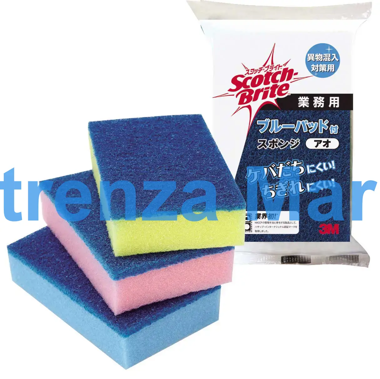 SPONGE CONTAMINATION PREVENT, W/SCRUBBING PAD 75X115MM