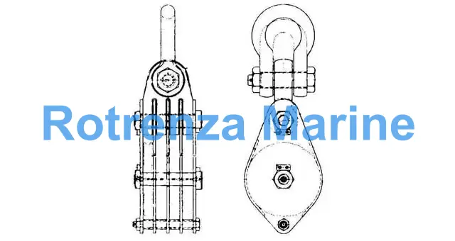 BLOCK CARGO STEEL JIS-F3421-4A, QUADRUPLE 410MM