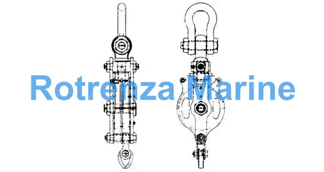 BLOCK CARGO STEEL W/BECKET, JIS-F3421-2B DOUBLE 240MM
