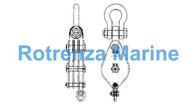 BLOCK CARGO STEEL W/BECKET, JIS-F3421-3B TRIPLE 430MM