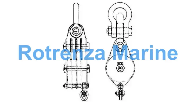 BLOCK CARGO STEEL W/BECKET, JIS-F3421-4B QUADRUPLE 430MM