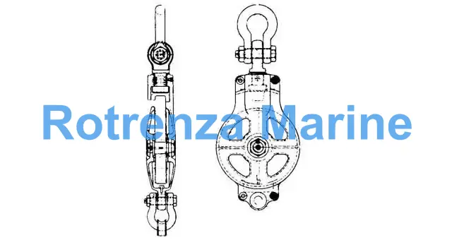 BLOCK CARGO CASTSTEEL W/BECKET, JIS-F3428-1RB SINGLE 340MM