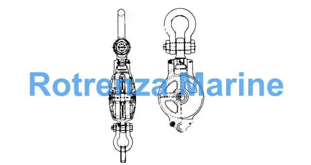 BLOCK CARGO CASTSTEEL W/BECKET, JIS-F3428-2RB DOUBLE 430MM