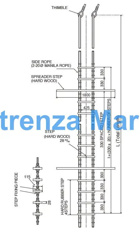 PILOT LADDER B-TYPE 9MTR STEP, LENGTH, SPECIFY TOTAL LENGTH