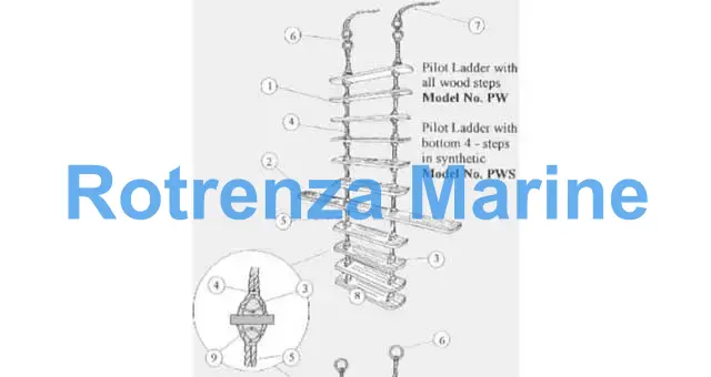 LADDER PILOT W/STEP BRACE TYPE, SOLAS APPROVED WITH DETAIL 