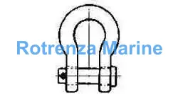 SHACKLE BOW FLAT HEAD PIN, UNGALV JIS-M-BA 65MM SWL 25TON