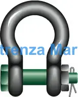 SHACKLE BOW W/SAFETY BOLT GALV, GREEN PIN G-4163 13MM 2TON 