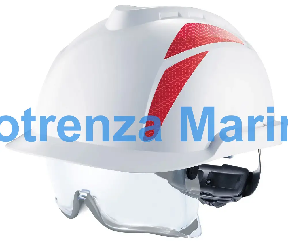 HELMET SAFETY W/SPECTACLE, VENTED MSA V-GARD 930 WHITE 