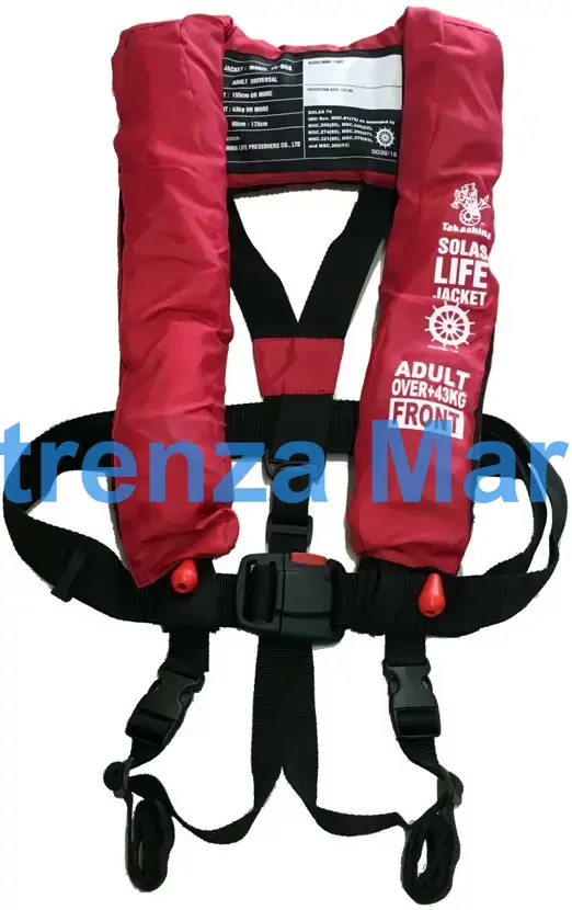 LIFE JACKET INFLATABLE F/ADULT, W/LIGHT&WHISTLE HK APPROVED