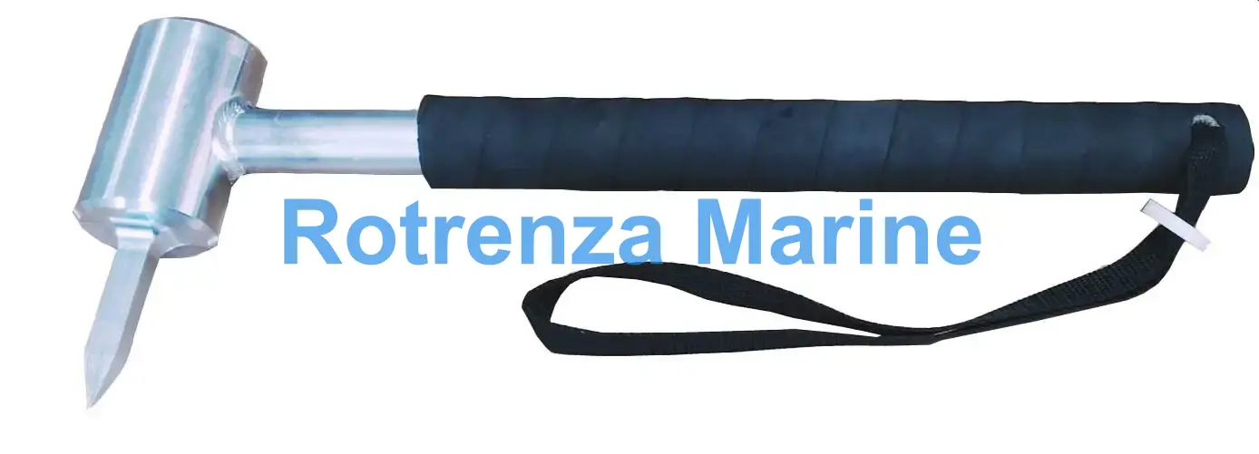 HAMMER GALVANIZED MAKING AN, OPENING FOR WATER MIST LANCE