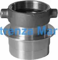 ADAPTER FIREHOSE BRASS MACHINO, 2-1/2" MALE/THREAD 2" FEMALE