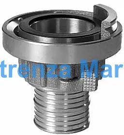 COUPLING HOSE BRASS SMS, 2-1/2" HOSE END 50MM