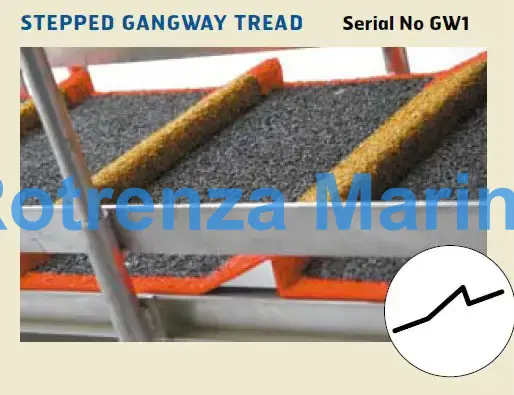 TREAD GANGWAY STEPPED ANTISLIP, WITH FURTHER DETAILS