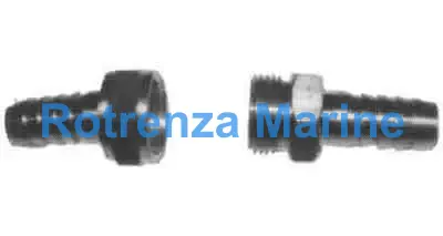 COUPLING AIR HOSE SCREW BRASS, 19MM HOSE END 1/4" THREAD