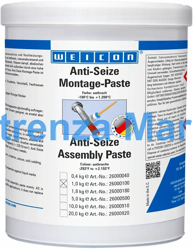 ANTI-SEIZE PASTE WEICON, AS 1000 CAN 1.0KG