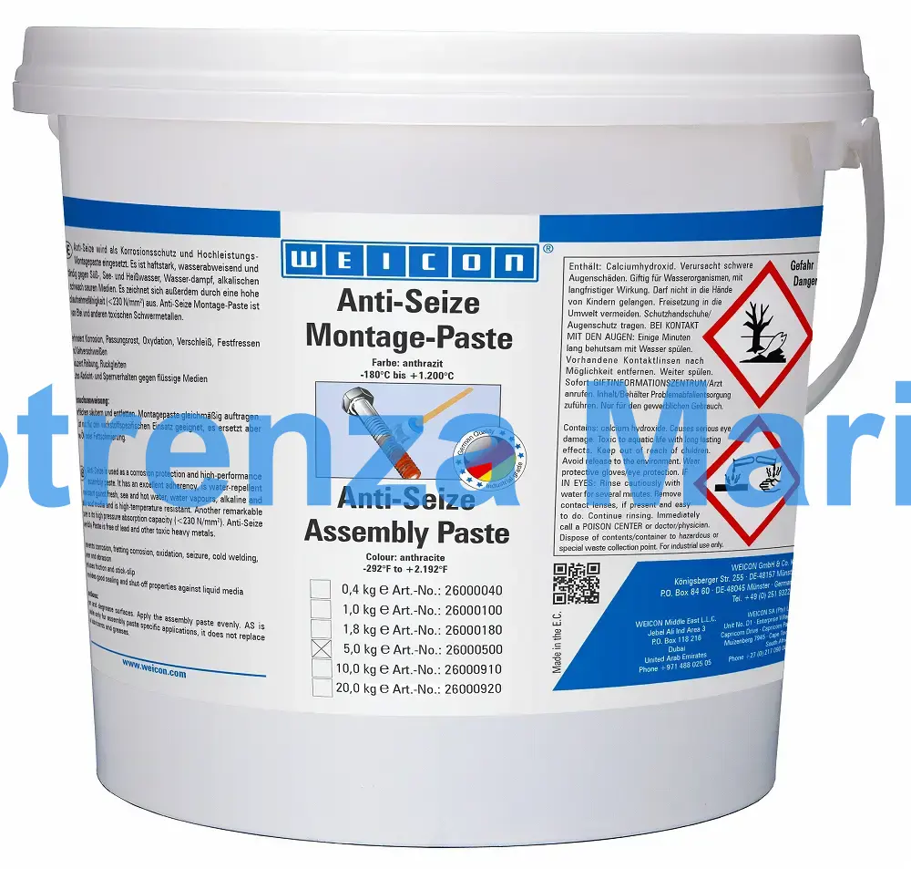 ANTI-SEIZE PASTE WEICON, AS 5000 BUCKET 5.0KG