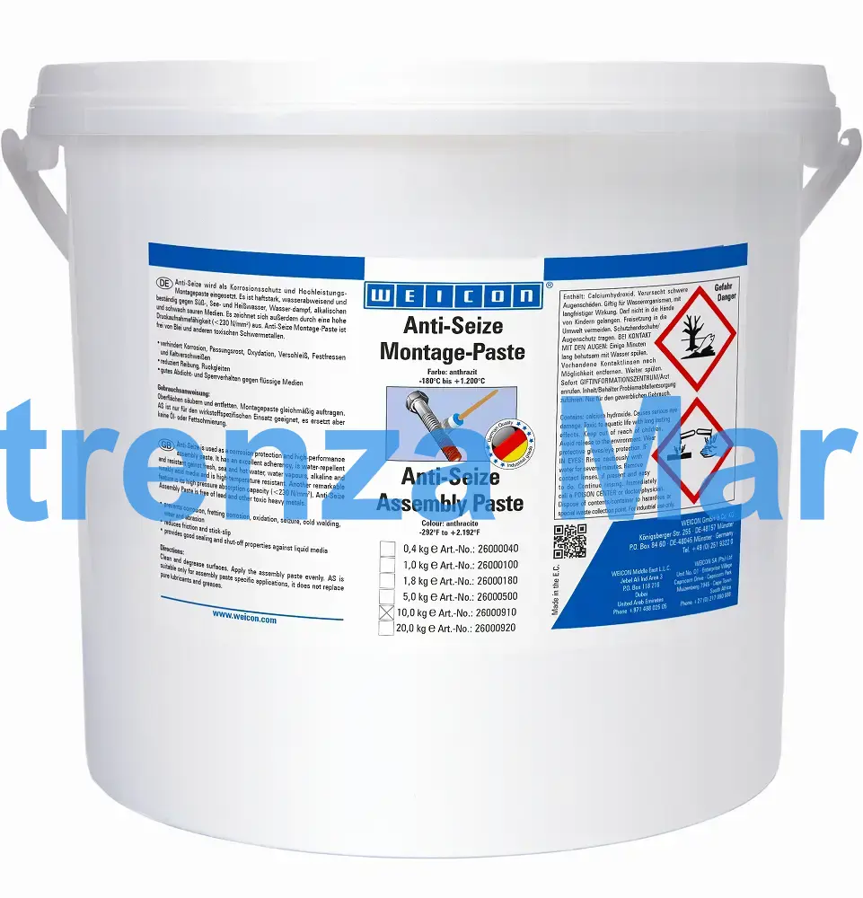 ANTI-SEIZE PASTE WEICON, AS 10000 BUCKET 10.0KG