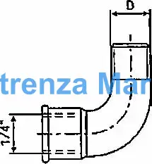 CONNECTION BENT 90DEG 1/4 1002, FOR AUTO GREASE DISPENSER 