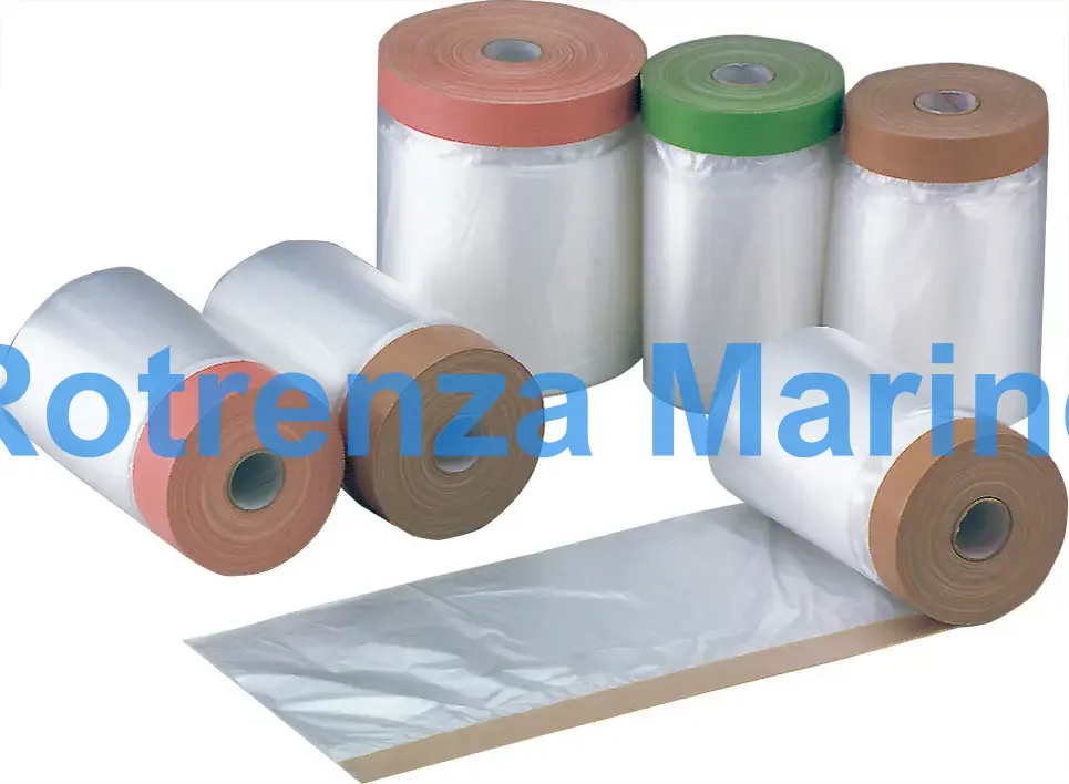 TAPE MASKING CLOTH W/POLY FILM, TAPE 17MM FILM 1100MMX12.5MTR