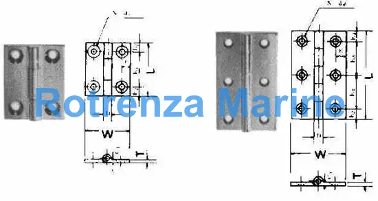 BUTT HINGE FOR CABINET, BRASS L76XW50MM