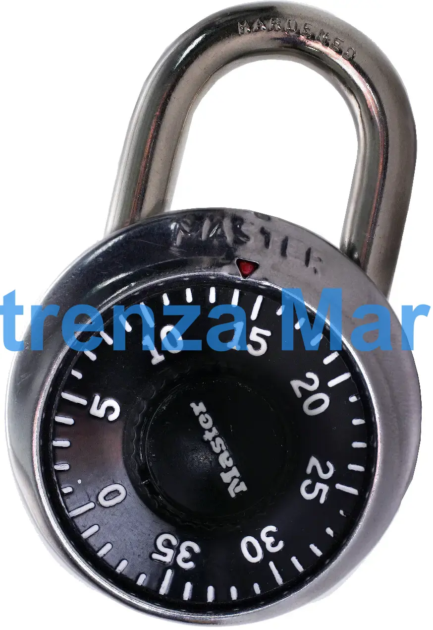 PADLOCK COMBINATION STANDARD, DIAL FIXED 3 DIGIT LOCK 