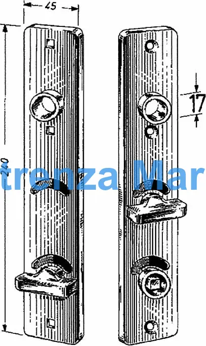 DOOR PLATE SHORT SAINLESS, FOR THICK 35-42MM #6645 WCP/75