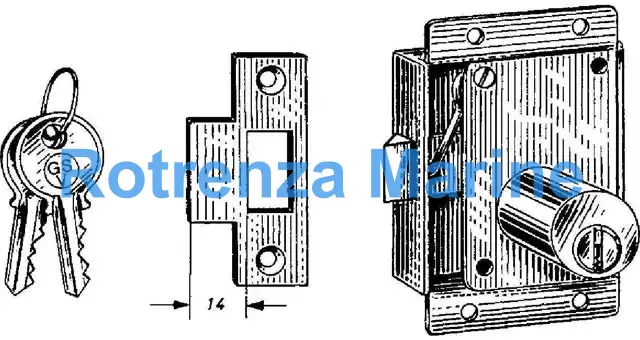 LOCK CABINET W/CYLINDER & ROSE, DOOR THICK 20MM RIGHT #3710Z