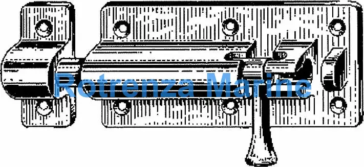 BARREL BOLT W/SURFACE STRIKING, PLATE BRASS W:45XL:100MM #2512