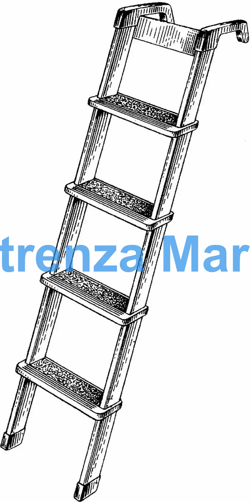 LADDER BED ALUMINUM ANODIZED, W/3 STEPS #4400/3