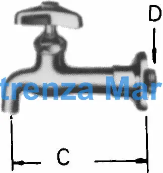 FAUCET WALL LONG SHANK, W/ADJUSTABLE FLANGE 13(1/2)