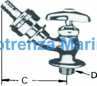SILL-COCK WITH SNAP ON HOSE, COUPLING 13(1/2)