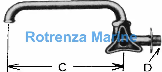 FAUCET WALL RIGHT HANDLE WITH, OVERHEAD SWIVEL SPOUT 20(3/4)