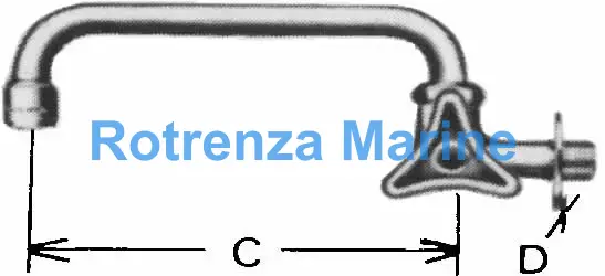 FAUCET WALL R-HAND W/OVERHEAD, SWIVEL SPOUT & AERATOR 13(1/2)