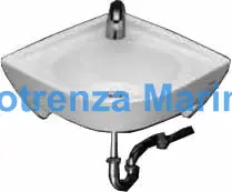 HAND BASIN CORNER WALL HUNG, (L30D) 552X470MM 4.5LTR