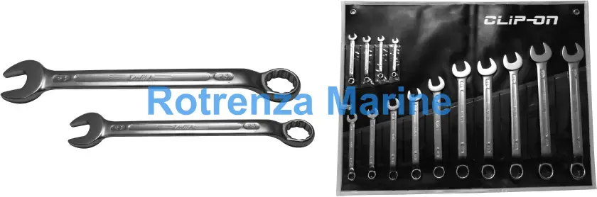 WRENCH SET OPEN & 12-POINT BOX, SLIP-ON A185-14S 8X8 TO 32X32