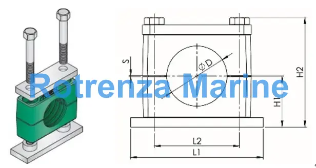 CLAMP TUBE POLYPROPYLENE, W/WELD PLATE HEAVY 18MM 