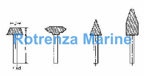 WHEEL MOUNTED SHAPE-A37, 32X8X40MM SHAFT DIAM 6MM