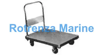 TRUCK PLATFORM STEEL 1-HANDLE, WITH 4 SOLID TIRES 500X750MM