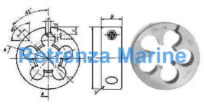 DIE ROUND AMERICA TAPER THREAD, NPT3/4X14TPI CARBON STEEL