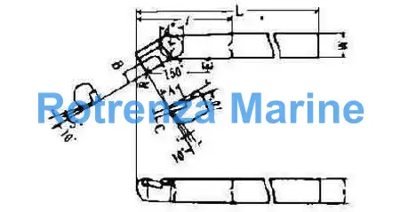 TOOL WITH CARBIDE TIP SINGLE, #46-2 LEFT HAND 16X16X160MM