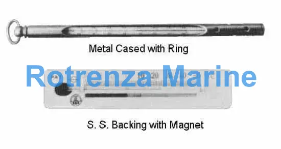 THERMOMETER FOR REFRIGERATOR, METAL CASED W/RING -20TO50DEG