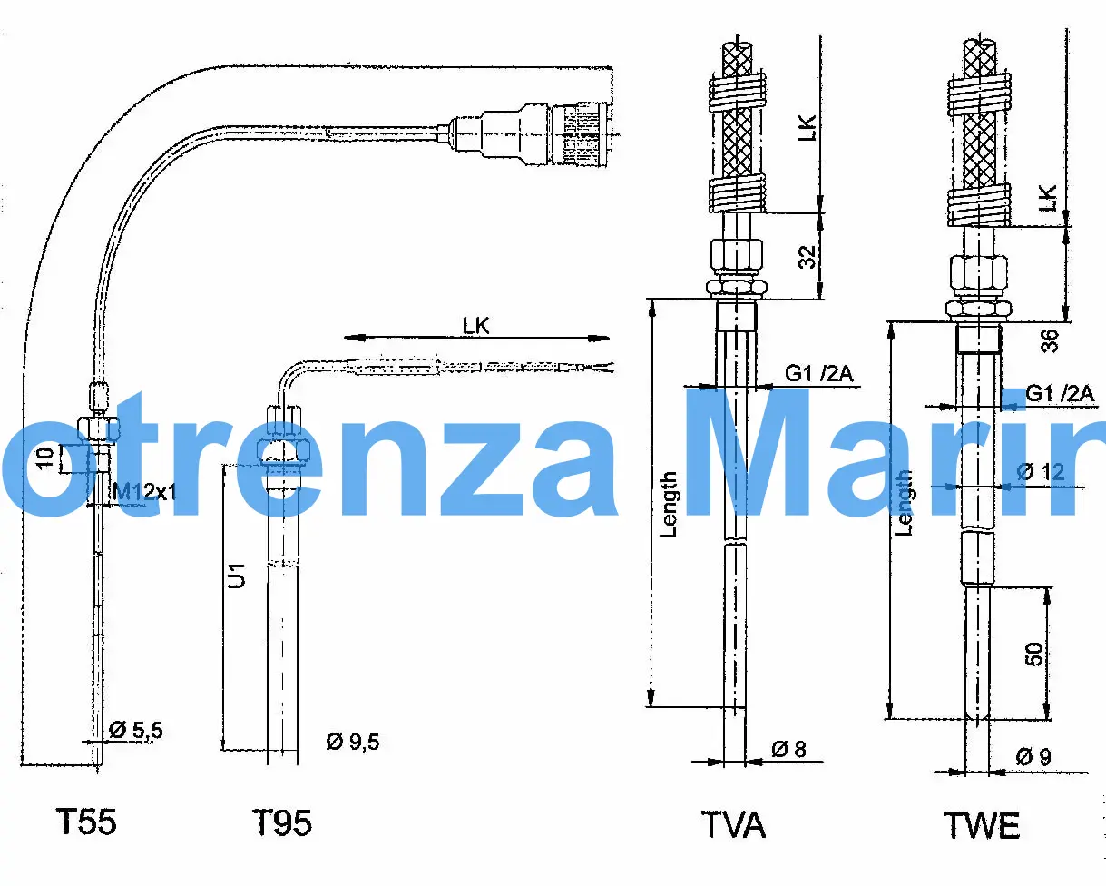 SENSOR CABLE FOR EXHAUST GAS, TEMP SIKA W/FURTHER DETAILS
