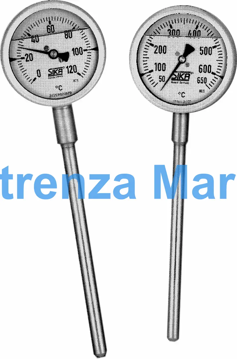 THERMOMETER EXHAUST GAS DIRECT, DIA80MM BOTTOM MOUNT400MM 3/4"