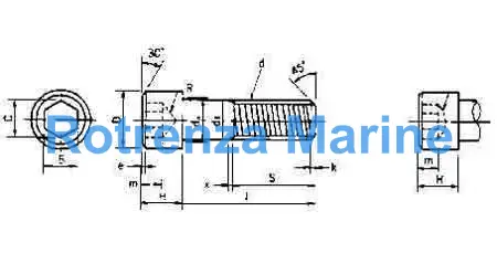 SCREW CAP HEXAGON SOCKET HEAD, WITH FURTHER DETAIL