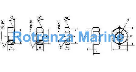 HEXAGON NUT BRASS M36