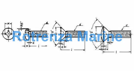 SCREW MACHINE CROSS-RECESSED, HEAD WITH FURTHER DETAIL 